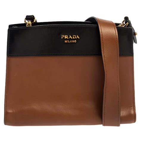 prada brown leather handbag|prada milano brown leather handbag.